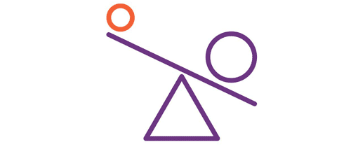 Income graphic on see saw