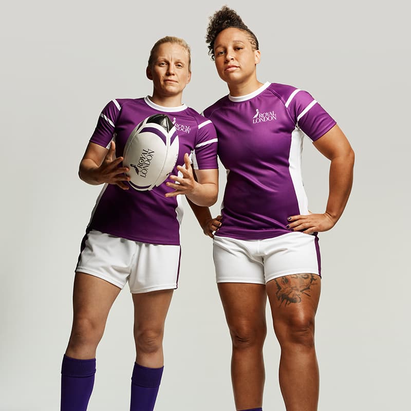 Shaunaugh Brown and Clare Molloy, Royal London's rugby ambassadors.