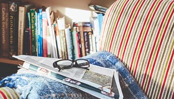 Newspaper and glasses